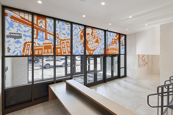 PAPS mural with Pulp glass